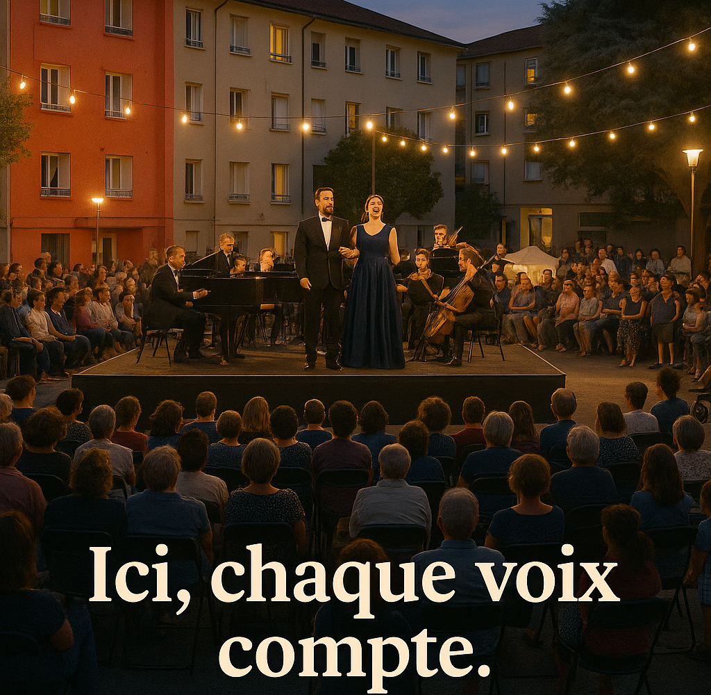 Concert en plein air au crépuscule